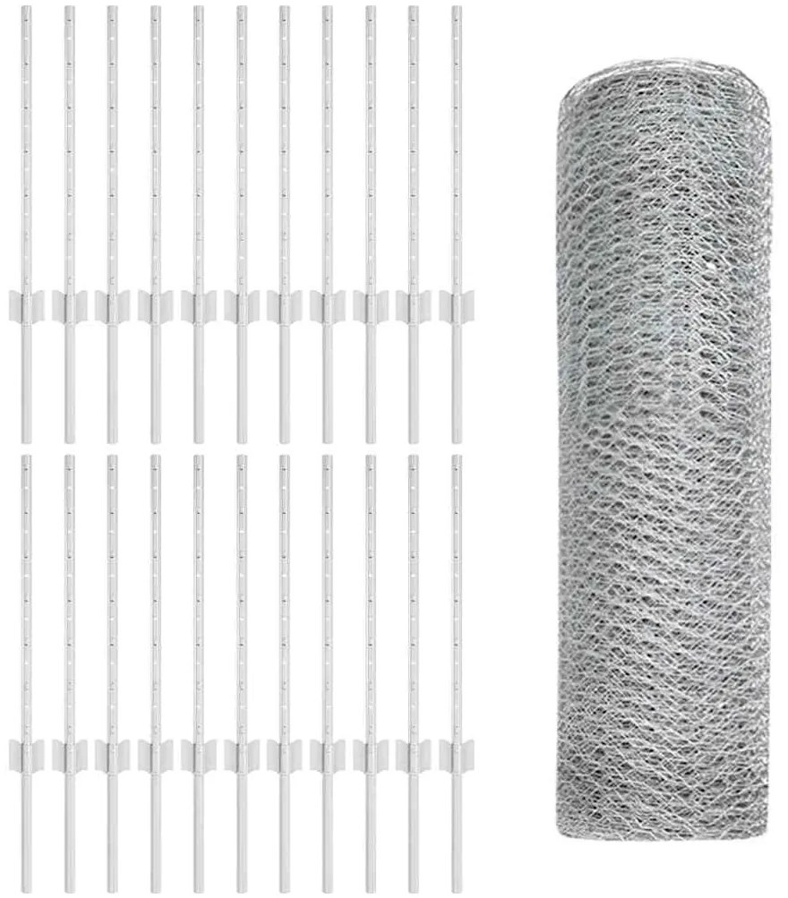 Postes de Cerca vidaXL 11 pcs U-Channel 60 cm Aço Galvanizado