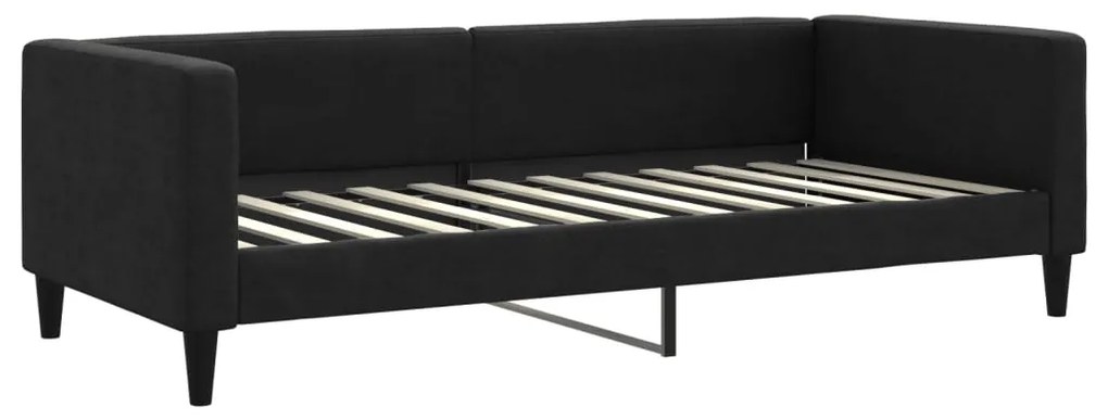 Sofá-cama com colchão 90x200 cm tecido preto