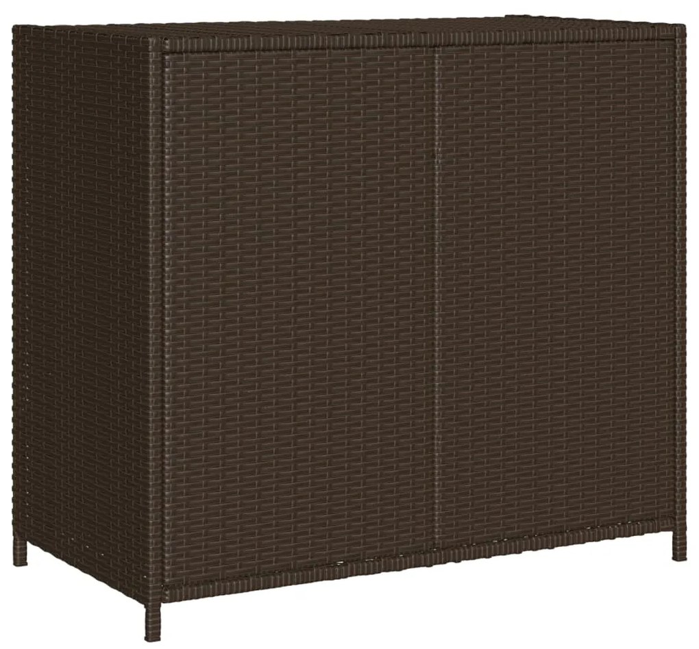 Armário de arrumação p/ jardim 83x45x76 cm vime PE castanho
