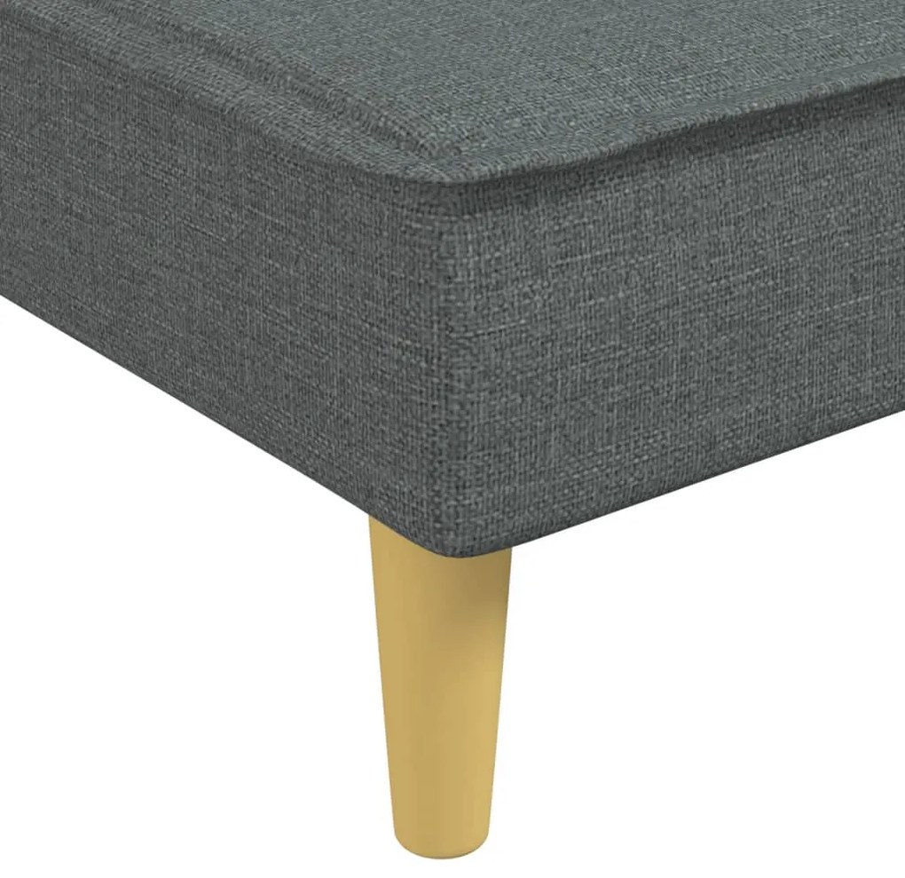 Sofá-cama em forma de L 255x140x70 cm tecido cinzento-escuro