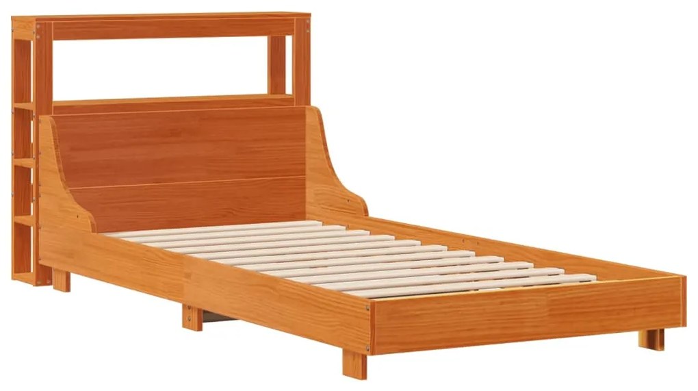 Cama sem colchão 90x200 cm pinho maciço castanho-mel