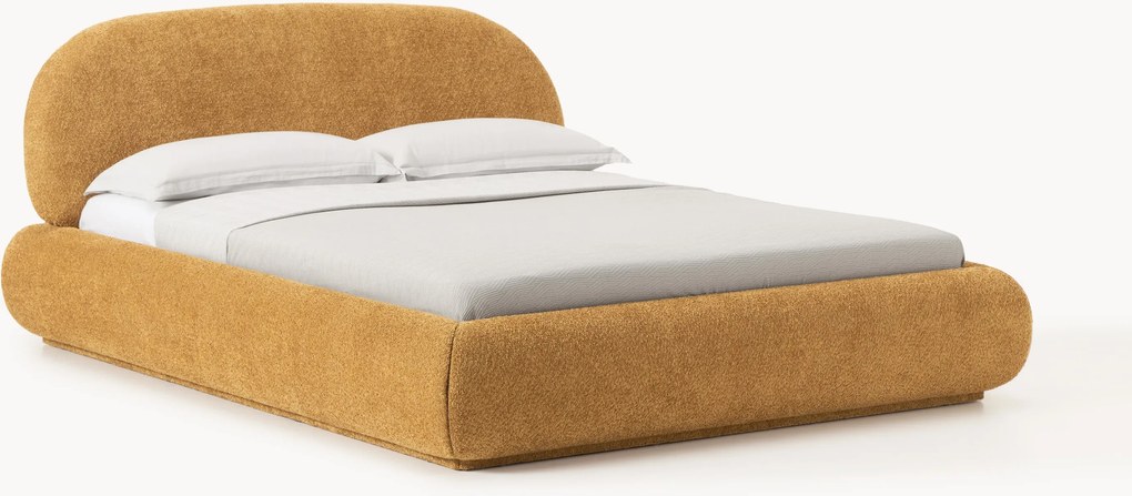 Cama estofada em teddy-bouclé Alba