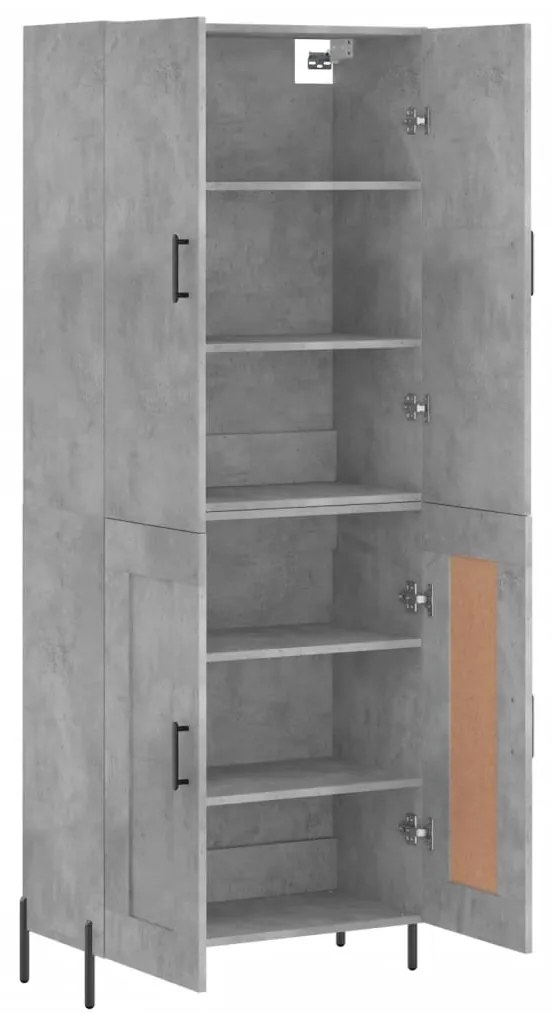 Armário alto 69,5x34x180 cm derivados de madeira cinza cimento
