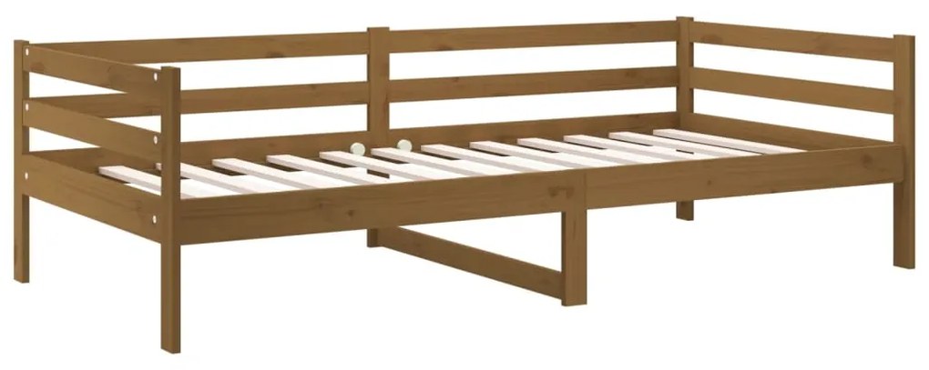 Sofá-cama 90x190 cm madeira de pinho maciça castanho mel