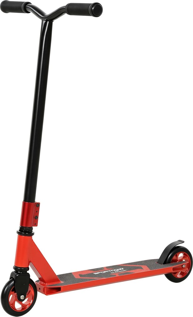 SPORTNOW Trotinete Acrobática para Truques com Plataforma em Alumínio, Rolamentos ABEC-7, Rodas de 110 mm e Guiador 360°, Vermelha | Aosom Portugal