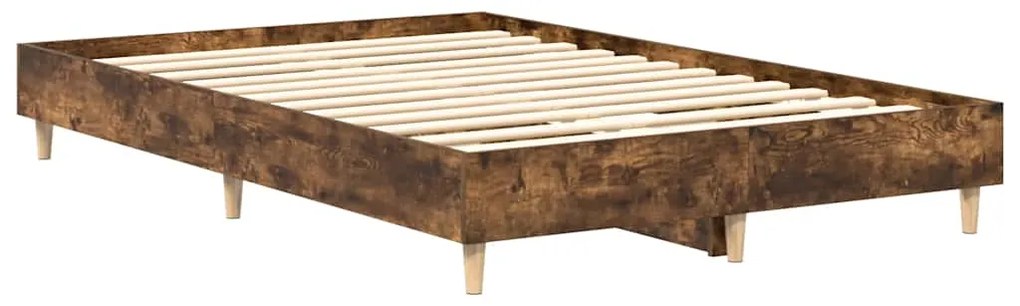 Estrutura de cama sem colchão 140x190 cm carvalho fumado