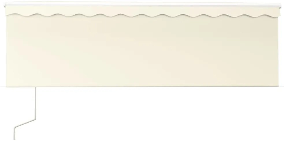 Toldo automático c/ estore/LED/sensor de vento 4x3 m cor creme