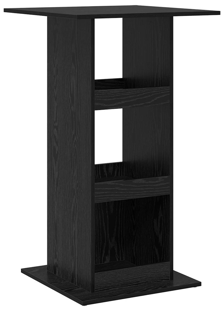 Mesa de Bar com Armazenamento Carvalho Preto 60x60x102 cm Madeira Enge