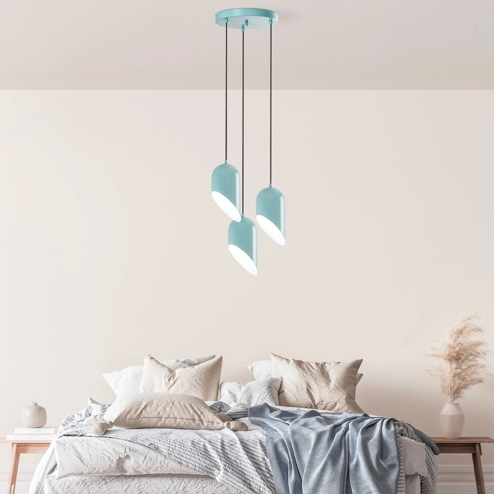Chandelier Kesik – Turquesa – Diâmetro 40 cm