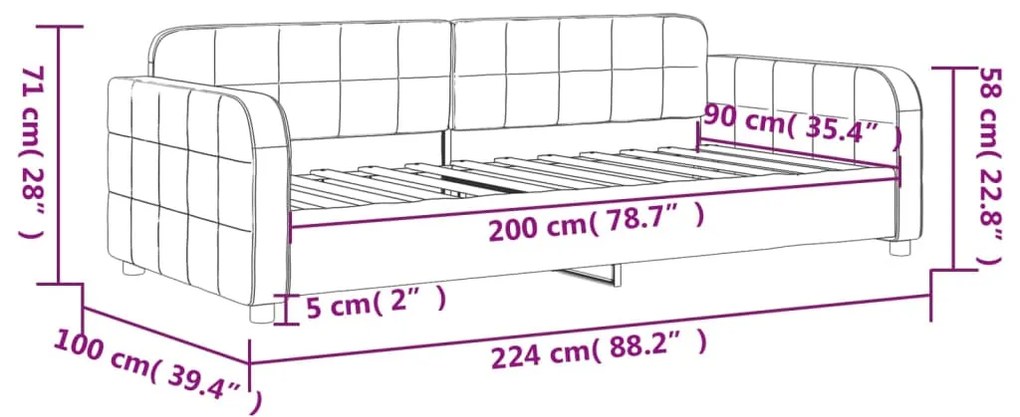 Sofá-cama 90x200 cm veludo azul