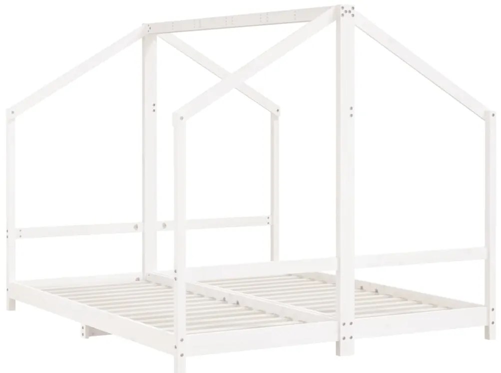 Estrutura de cama infantil 2x(80x200) cm pinho maciço branco