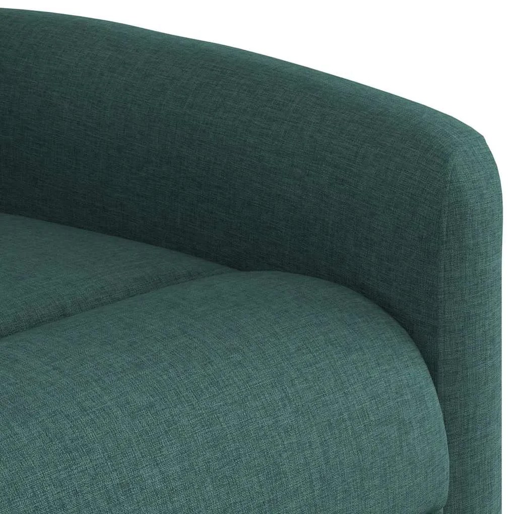 Poltrona reclinável de massagens elétrica tecido verde-escuro