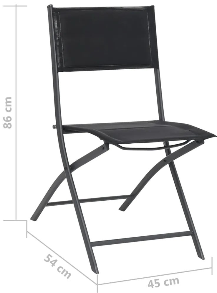 Cadeiras de exterior dobráveis 2 pcs aço e textilene