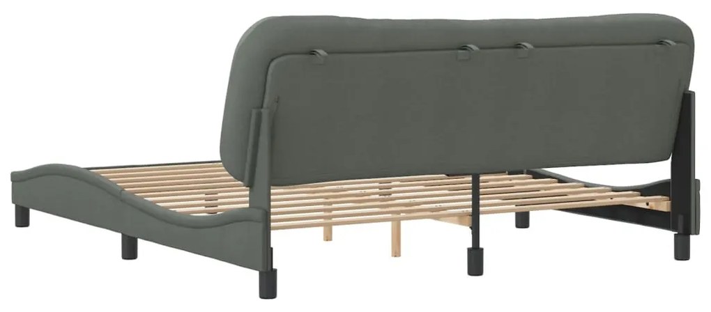 Estrutura de cama sem colchão 180x200 cm tecido cinzento-escuro