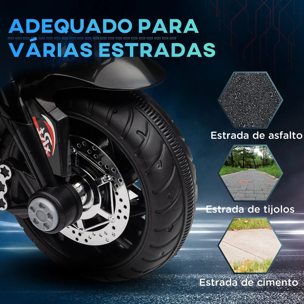 Motocicleta Elétrica Infantil com 3 Rodas para Crianças acima de 3 ano