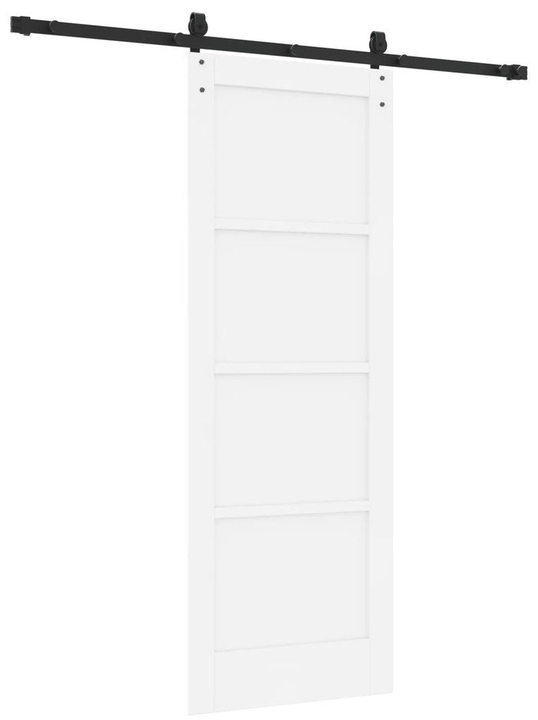 Porta Deslizante vidaXL com Conjunto de Hardware Branco 73.5x198.5 cm