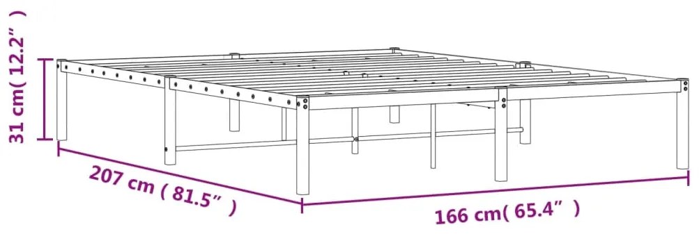Estrutura de cama 160x200 cm metal preto