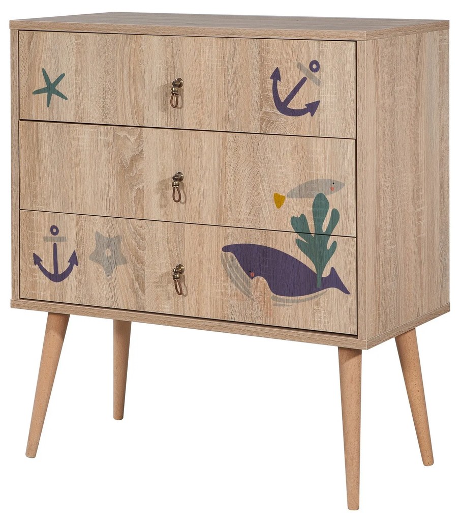 Cômoda City Trio – Multicolor – 80 cm x 89 cm x 40 cm