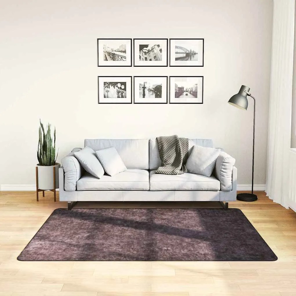 vidaXL Tapete lavável antiderrapante 120x170 cm antracite