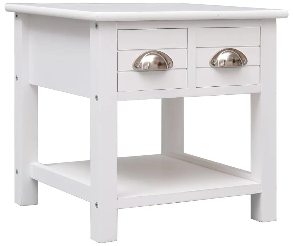 Mesa de apoio 40x40x40 cm madeira de paulownia branco