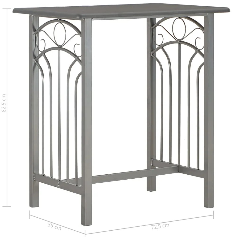 3 pcs conjunto de bar em madeira e aço antracite