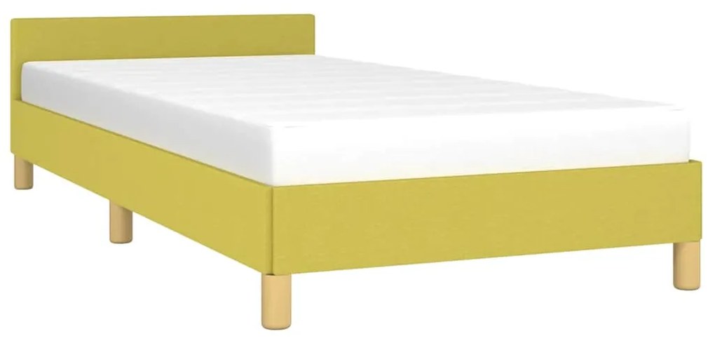 Estrutura cama c/ cabeceira sem colchão tecido 80x200 cm verde