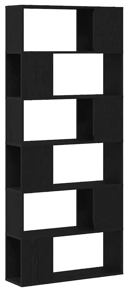 Estante de Livros vidaXL Carvalho Preto 80x24x186 cm Madeira Engenhari