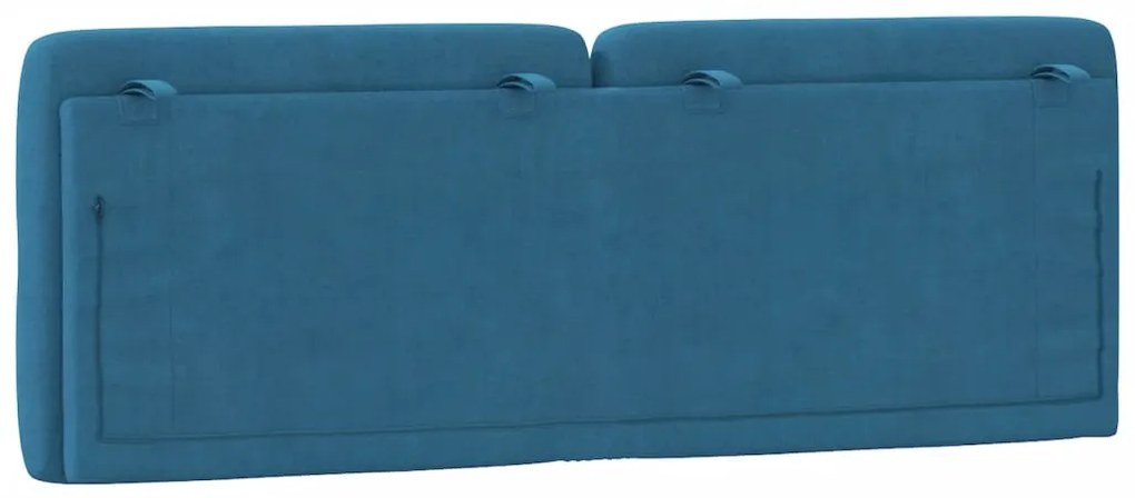 Almofadão de cabeceira 120 cm veludo azul