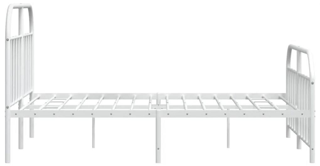 Estrutura de cama com cabeceira e pés 140x200 cm metal branco