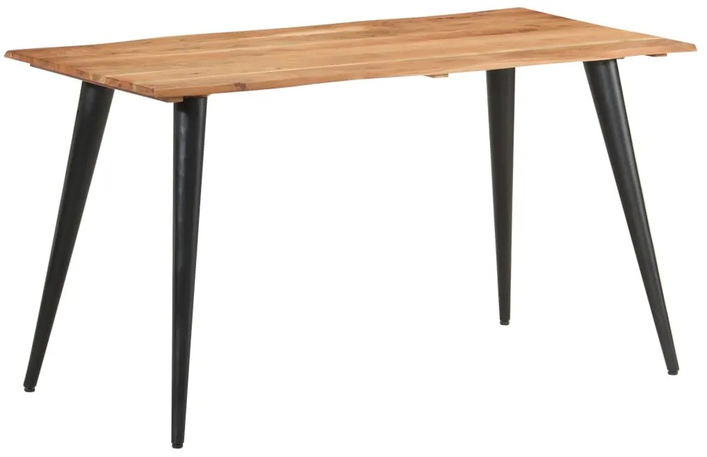 vidaXL Mesa de jantar com arestas vivas 140x60x75 cm acácia maciça