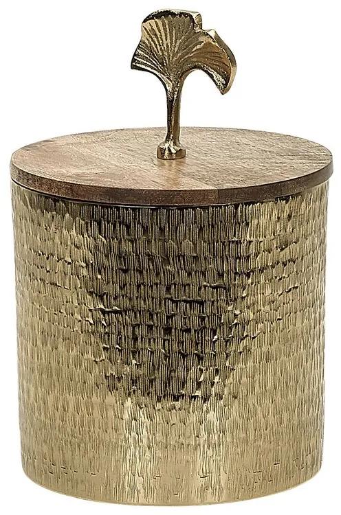 Caixa decorativa em dourado com tampa ASWAN Beliani