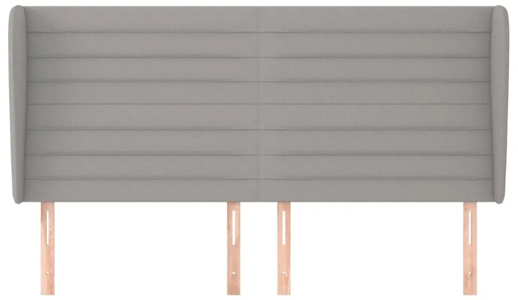 Cabeceira cama c/ abas tecido 163x23x118/128 cm cinzento-claro