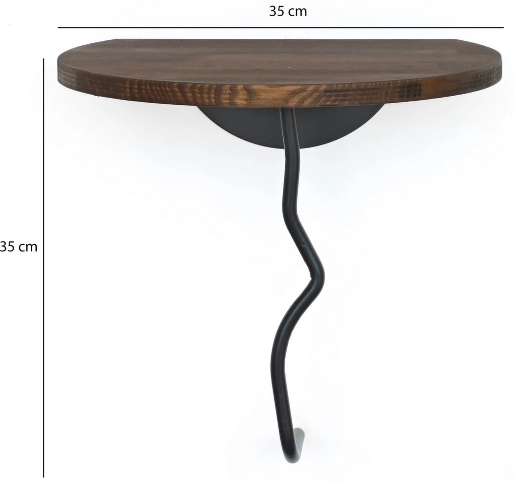 Prateleira de Parede Leo – Preto e Nogueira – 35 cm x 35 cm