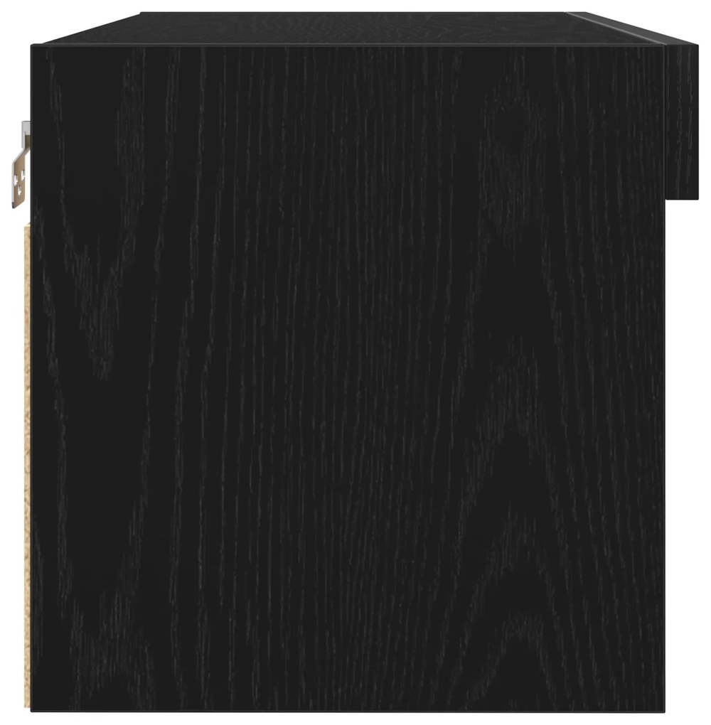 Armário de TV vidaXL com luzes LED Carvalho Preto 80x30x30 cm