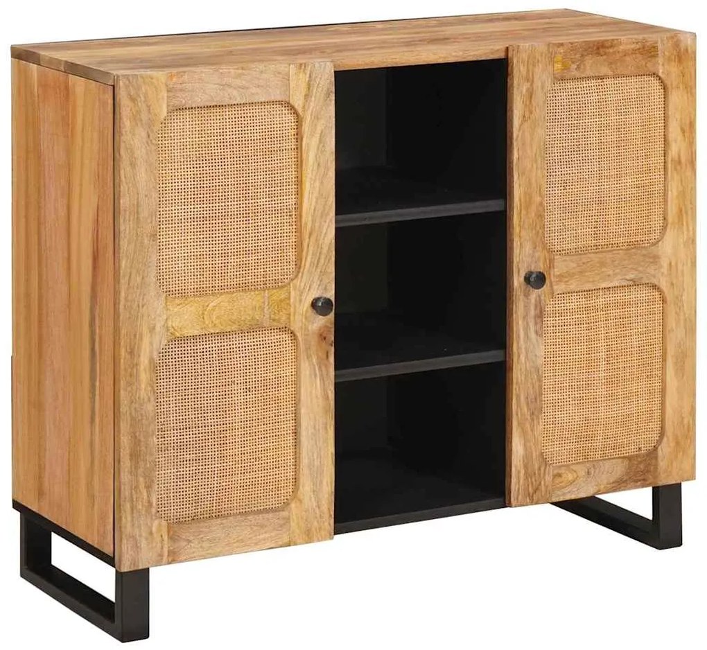 vidaXL Buffê Castanho 90 x 33 x 75 cm Madeira de manga maciça