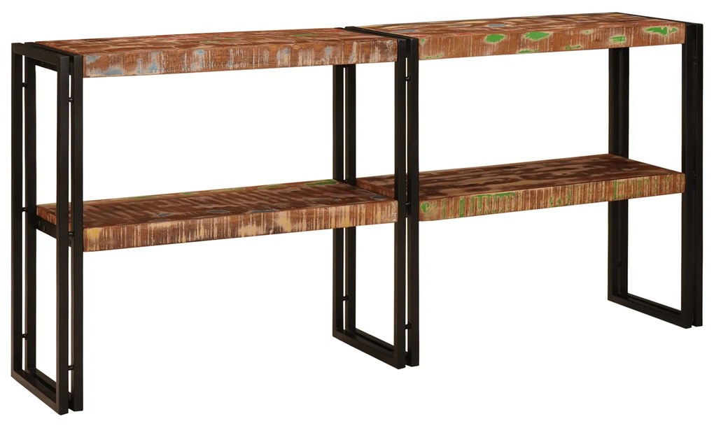 vidaXL Mesa Consola 160x33x75 cm Madeira Recuperada Sólida