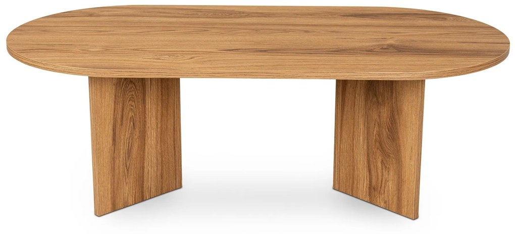 Mesa de Café Oval - Cor Lute - 120x60x40cm