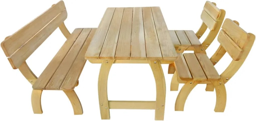 vidaXL Conjunto de jantar p/ jardim 4 pcs madeira de pinho impregnada