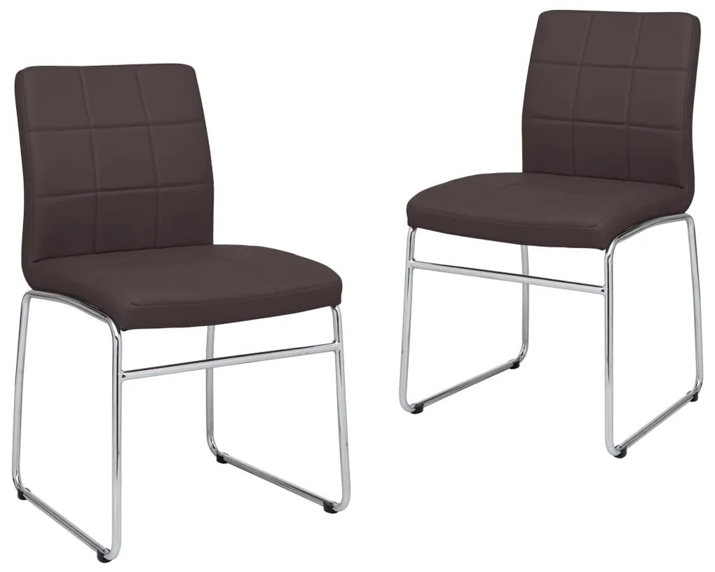 vidaXL Cadeiras de jantar 2 pcs couro artificial castanho
