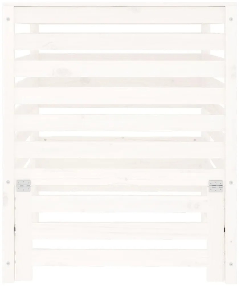 Caixote de compostagem 82,5x82,5x99,5cm pinho maciço branco