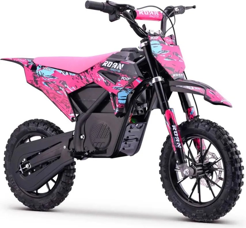 Mini moto elétrica para crianças 550W ROAN RXF até 25 km/h Com Limitador (24V-12AH)  10/10 Rosa