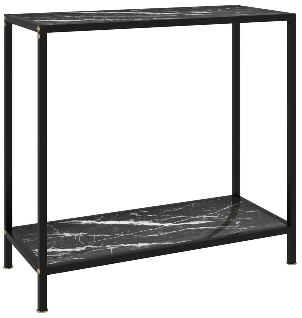 Mesa consola 80x35x75 cm vidro temperado preto
