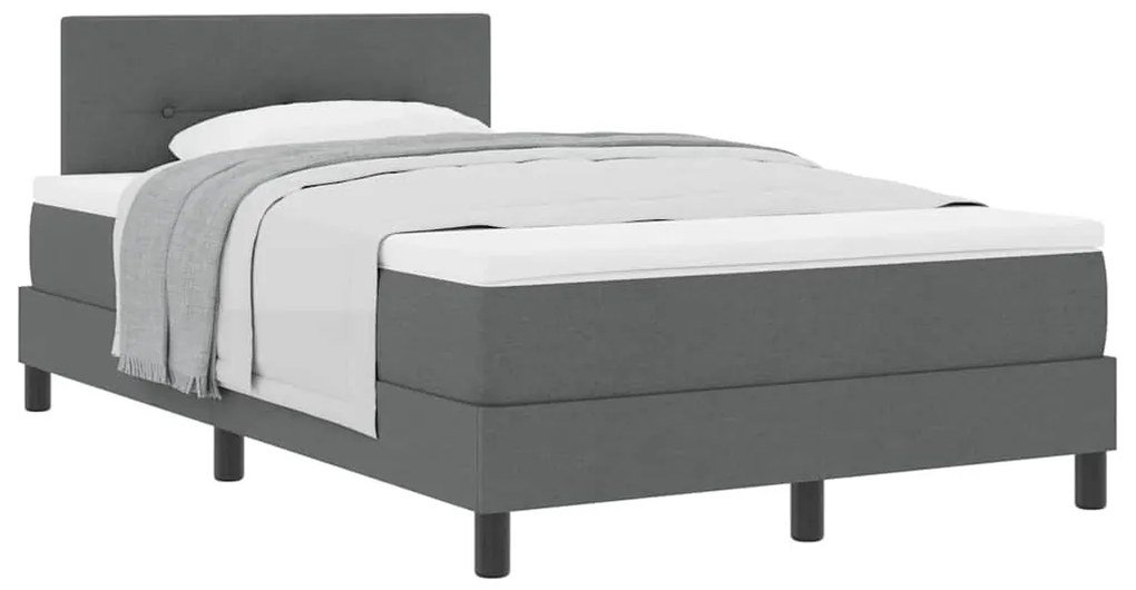 Cama Box com Colchão Cinza Escuro 120x200 cm Tecido