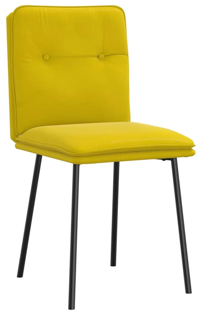 Cadeiras de jantar 2 pcs veludo amarelo