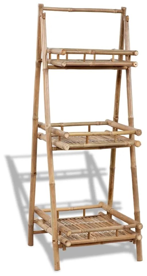 vidaXL Floreira c/ 3 prateleiras bambu