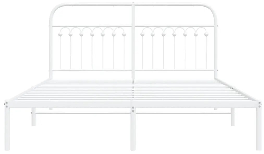 Estrutura de cama com cabeceira 160x200 cm metal branco