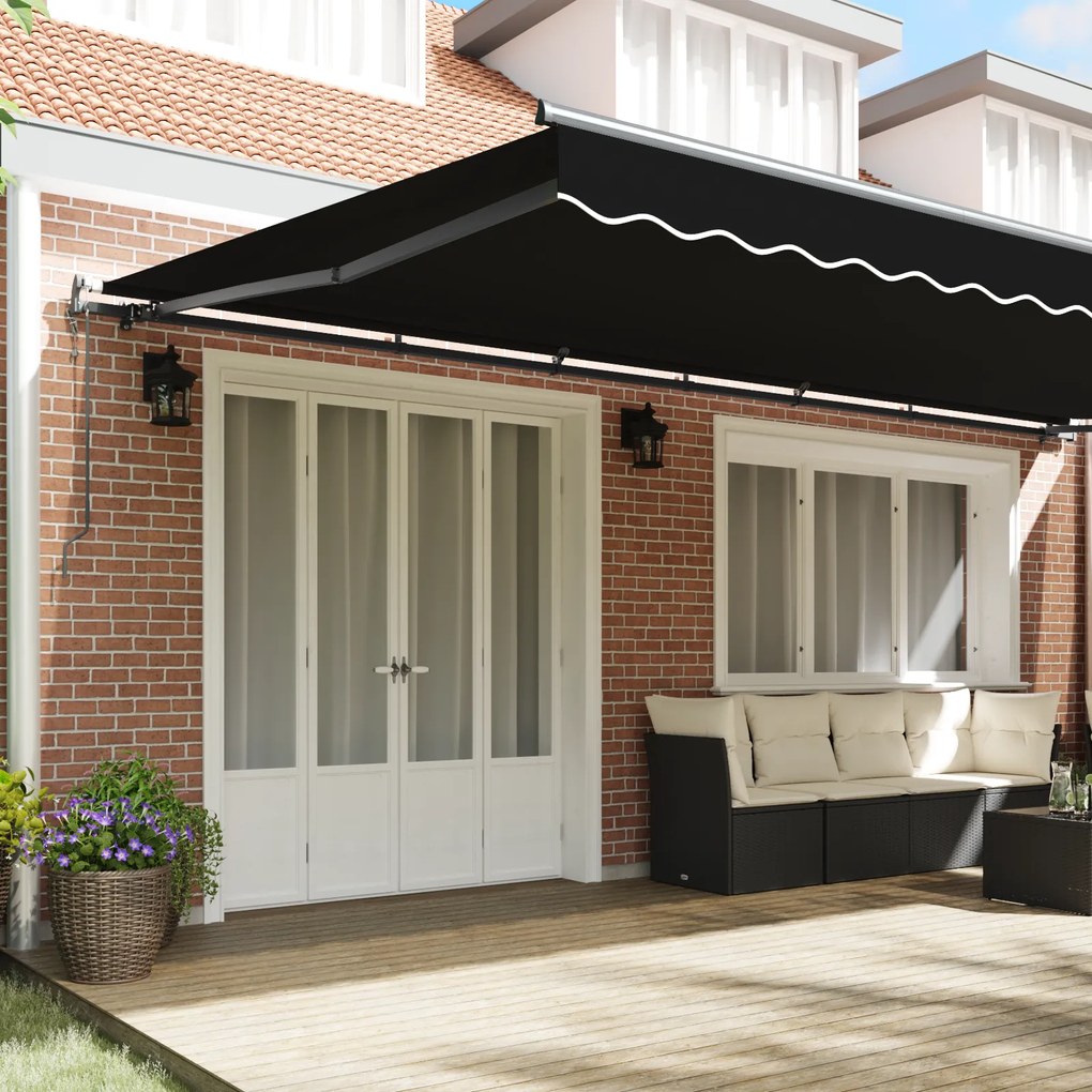 Toldo Retrátil Automático vidaXL Preto 600x350 cm