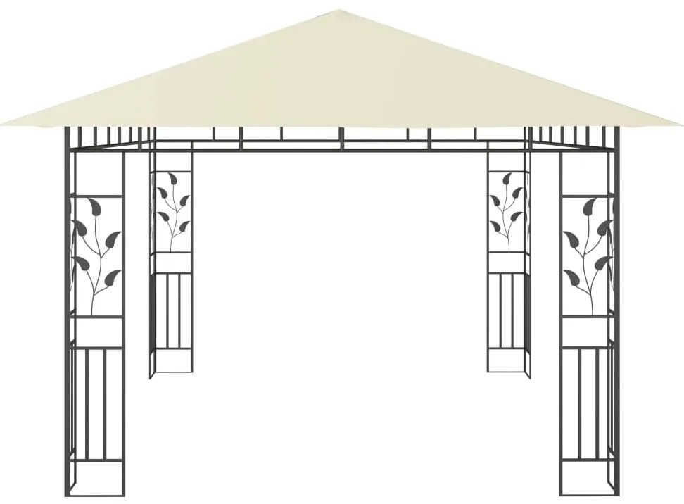 Gazebo com rede mosquiteira 4x3x2,73 m 180 g/m² creme
