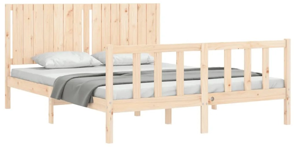 Cama sem colchão 160x200 cm madeira de pinho maciça