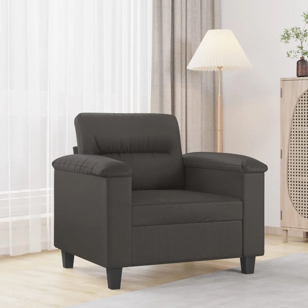 349242 vidaXL Poltrona 60 cm couro artificial cinzento